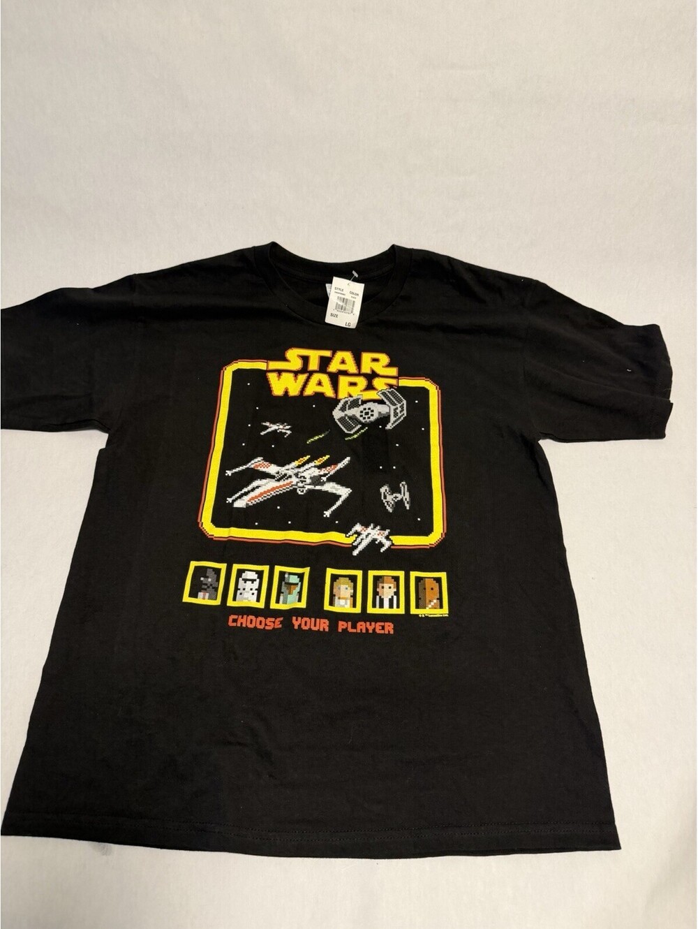 Star Wars Choose Your Player T Shirt Mens Large Black Pixel Video Game Arcade